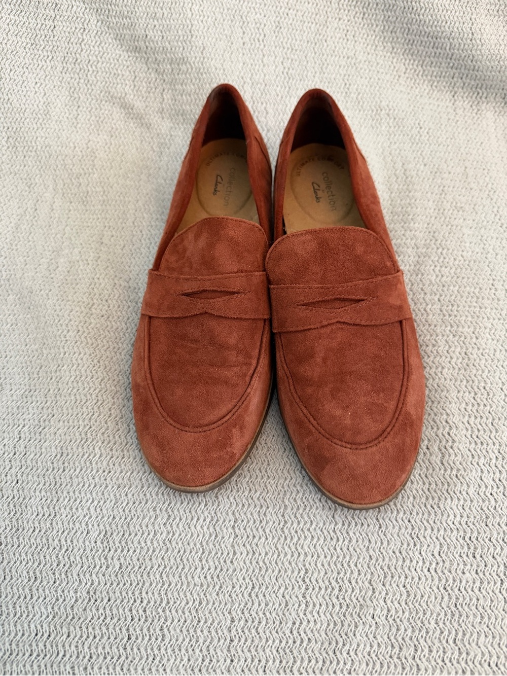 Women’s Collection by Clarks Suede Penny Loafers in Rust